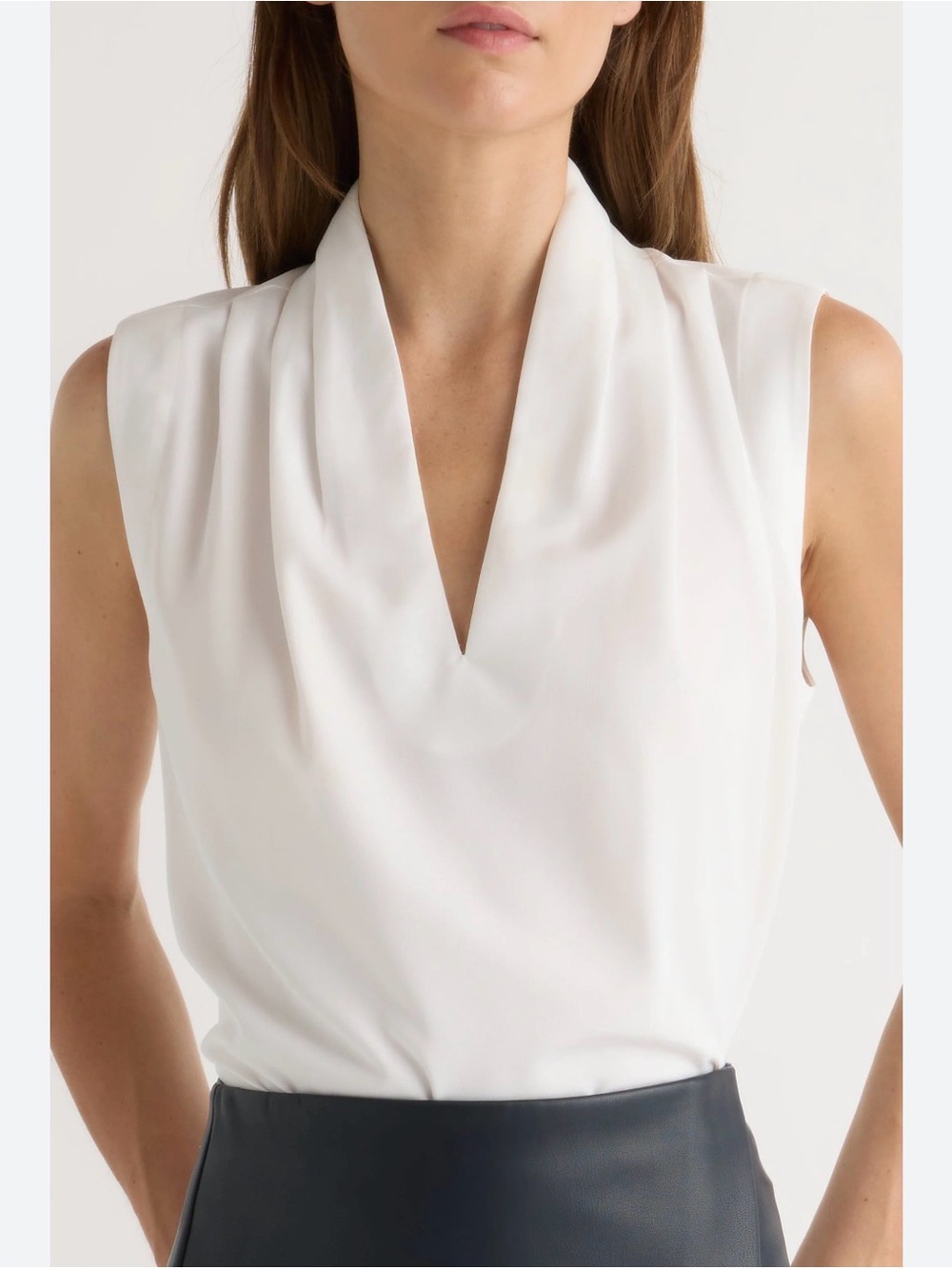 Modern Citizen Jae V Neck sleeveless blouse white XL